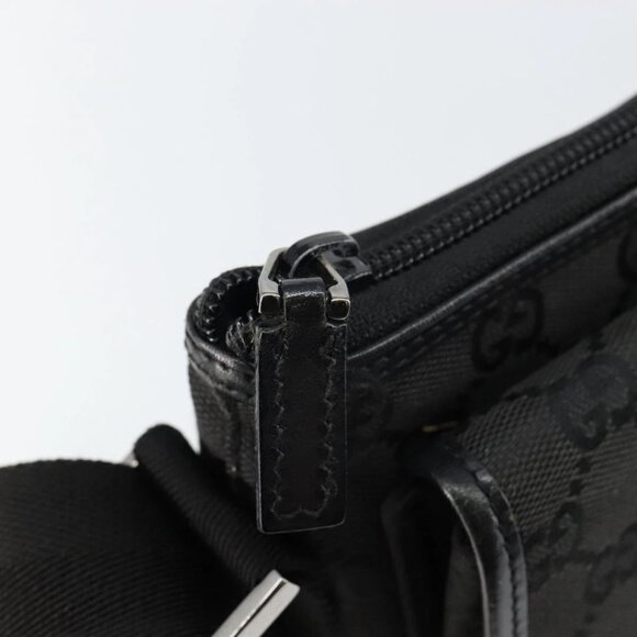 GUCCI GG Canvas Jackie Shoulder Bag Black Silver Auth - Picture 11 of 16